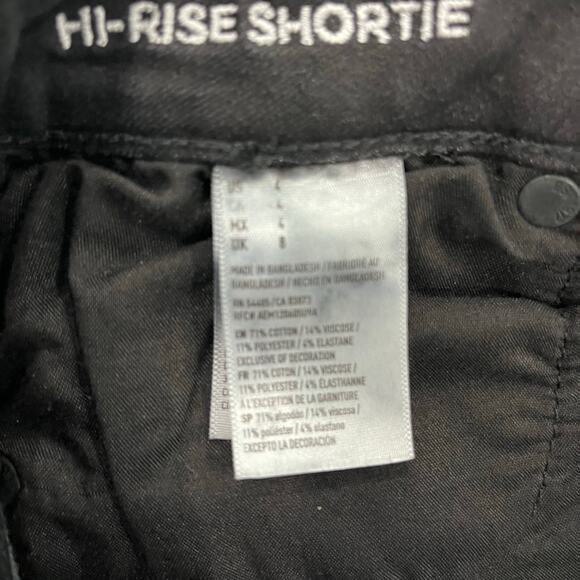 American Eagle Junior's 4 Hi-Rise Shortie Black Denim Shorts - Picture 4 of 5